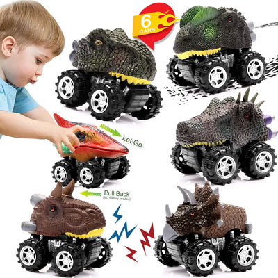 Dinosaur Toy Pull Back Cars 6 Pack Dinosaur Boy Toys Age 3+ Dino T-Rex Games