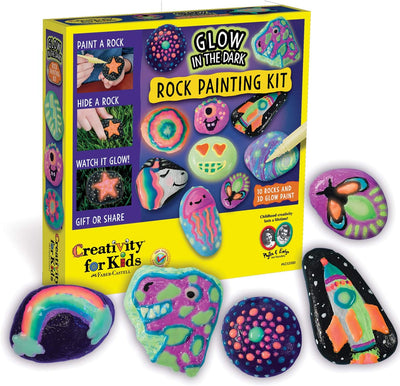 Glow in the Dark Rock Painting Kit: Crafts for Kids Ages 6-8+, Painting Rocks Arts and Crafts, Kids Gift