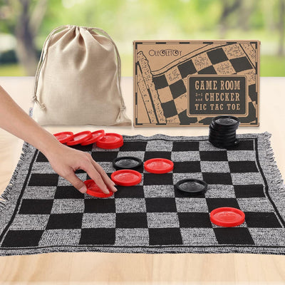 Super Tic Tac Toe and Giant Checkers Set Board Game 