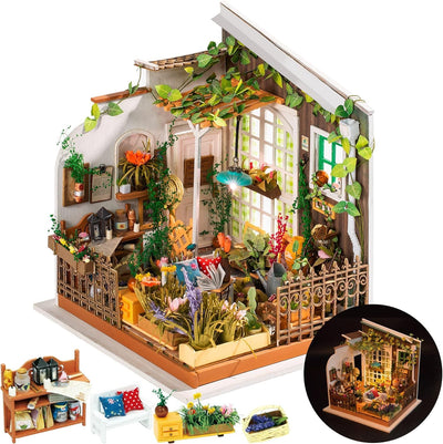 DIY Miniature House Kit Miller'S Garden, Tiny House Kit for Adults to Build, Mini House Making Kit with Furnitures, Halloween/Christmas Decorations/Gifts for Family Friends (Miller'S Garden)