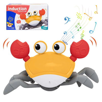 Baby Tummy Time Crawling Crab Toy with Music and Sensory Features