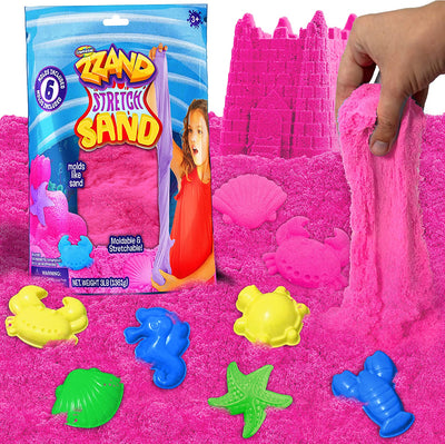 Zzand Stretch Sand Stretchy Sand Kit with Molding Tools - Reusable Craft Sand - Stress Relieving Children'S Slime Play Sand for Kids - Sensory & Therapy Sand – Ages 3 & Up