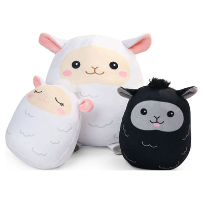 3 Sheep Plush Pillows, 12 and 7 in Squishy Lamb Stuffed Animals