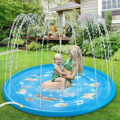 Inflatable Kids round Water Splash Play Pool PVC Swimming Pools 100Cm Playing Sprinkler Mat Yard Outdoor Fun Dropshipping